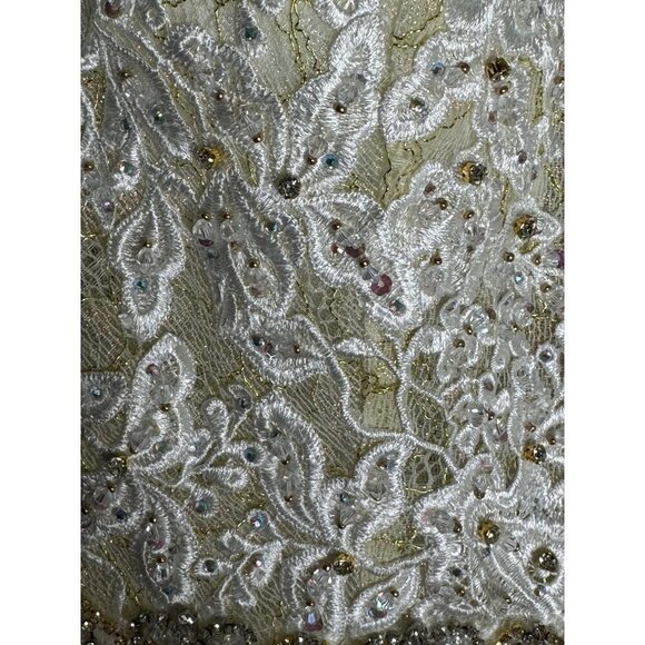 Mac Duggal 79341 Trumpet Gown Maxi Ivory Formal Plunge Neck Size 0 NEW $798 - Picture 10 of 11